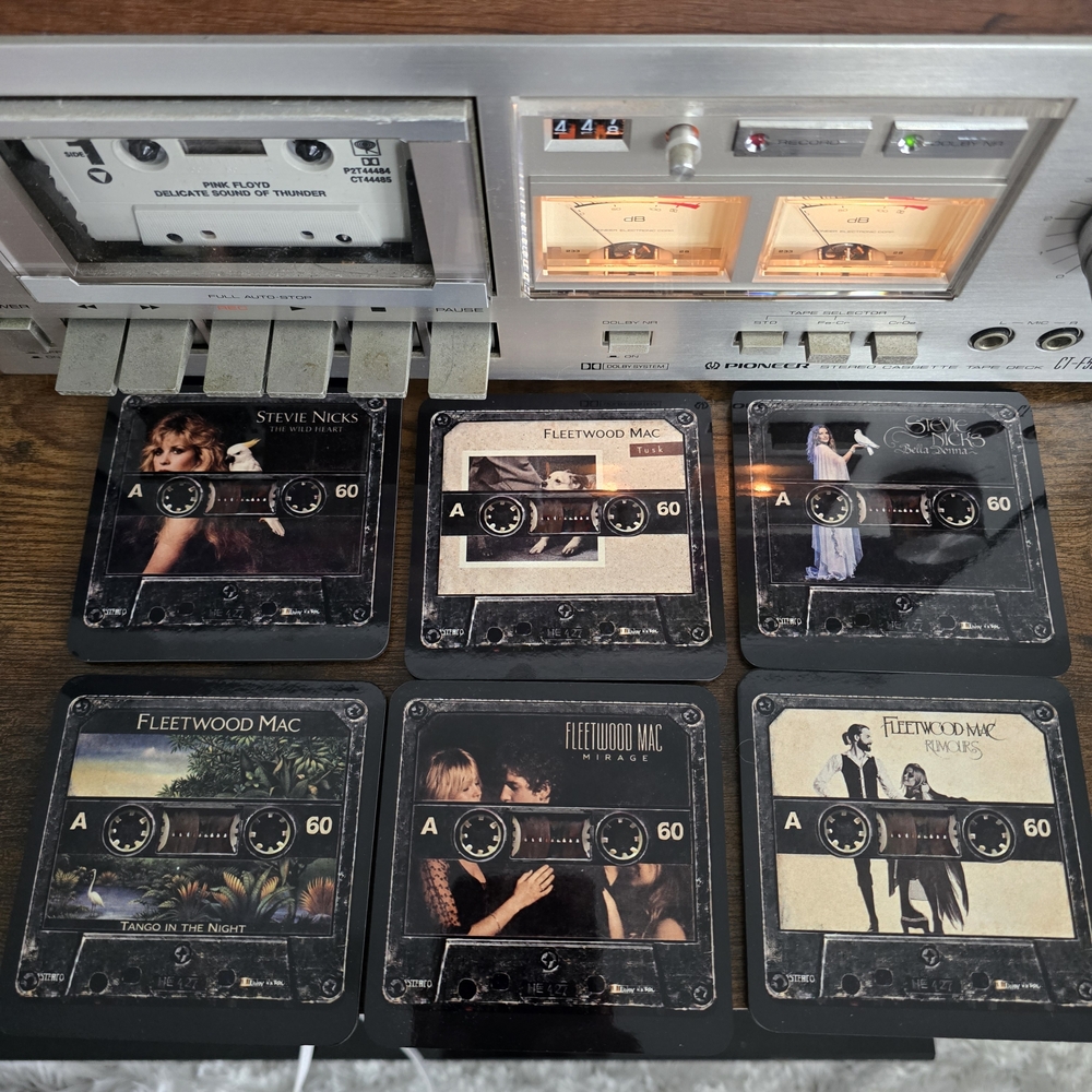 Fleetwood Mac & Stevie Nicks Cassette  Tape Coasters -set of 6- Classic Rock